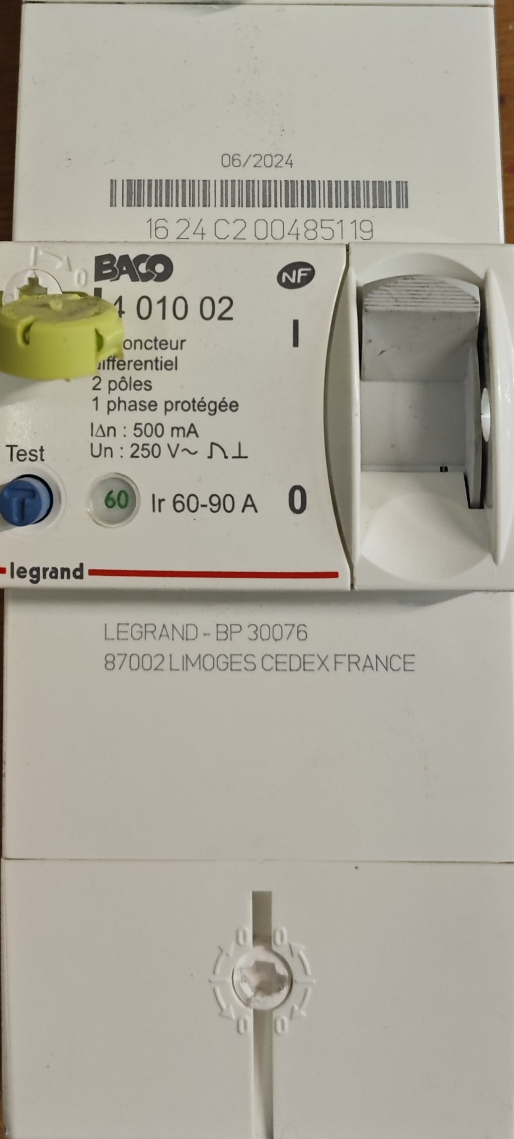 Exemple disjoncteur général